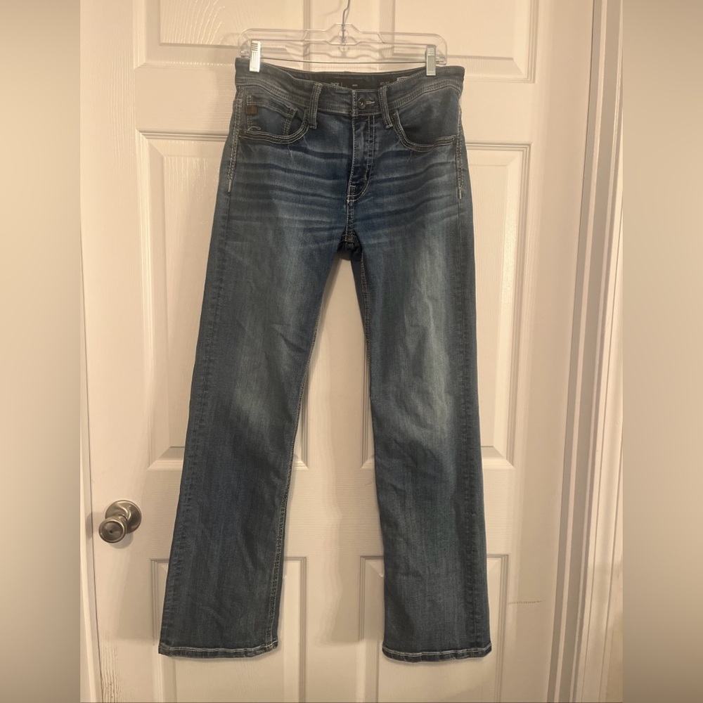 BKE Men's Mid Blue Straight-Leg Jeans 32x32